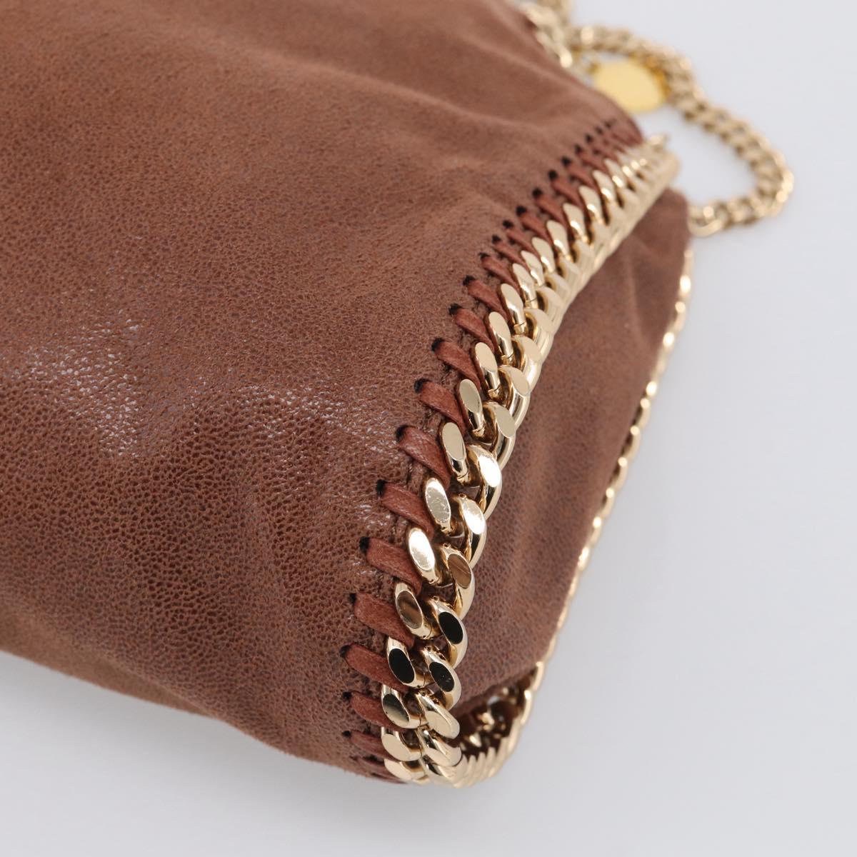 Stella McCartney Falabella Chain Bag Polyester Brown Gold 371223 Auth BA16710A