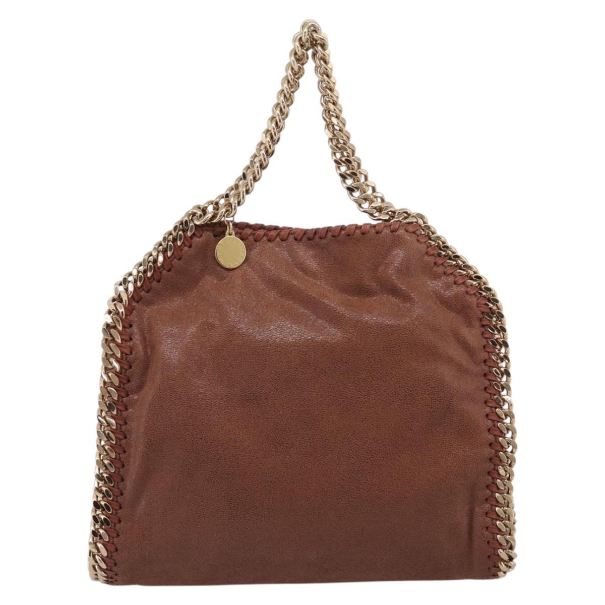 Stella McCartney Falabella Chain Bag Polyester Brown Gold 371223 Auth BA16710A
