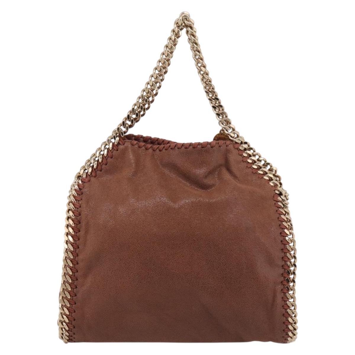Stella McCartney Falabella Chain Bag Polyester Brown Gold 371223 Auth BA16710A