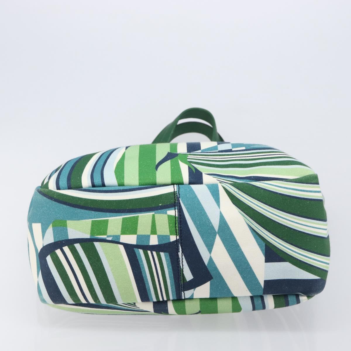 Salvatore Ferragamo Tote Bag Canvas Green Silver Auth BA16713A