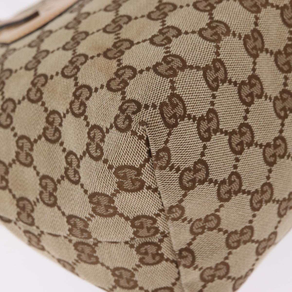 GUCCI GG Canvas Tote Bag Beige Gold 211976 Auth BA16715A