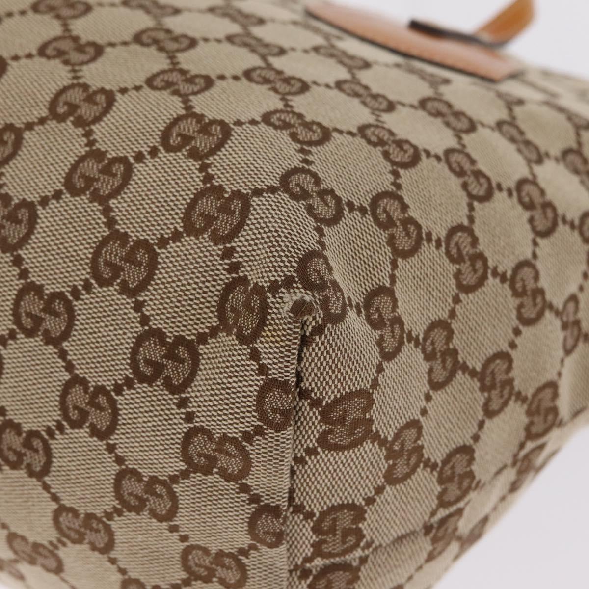 GUCCI GG Canvas Tote Bag Beige Gold 211976 Auth BA16715A