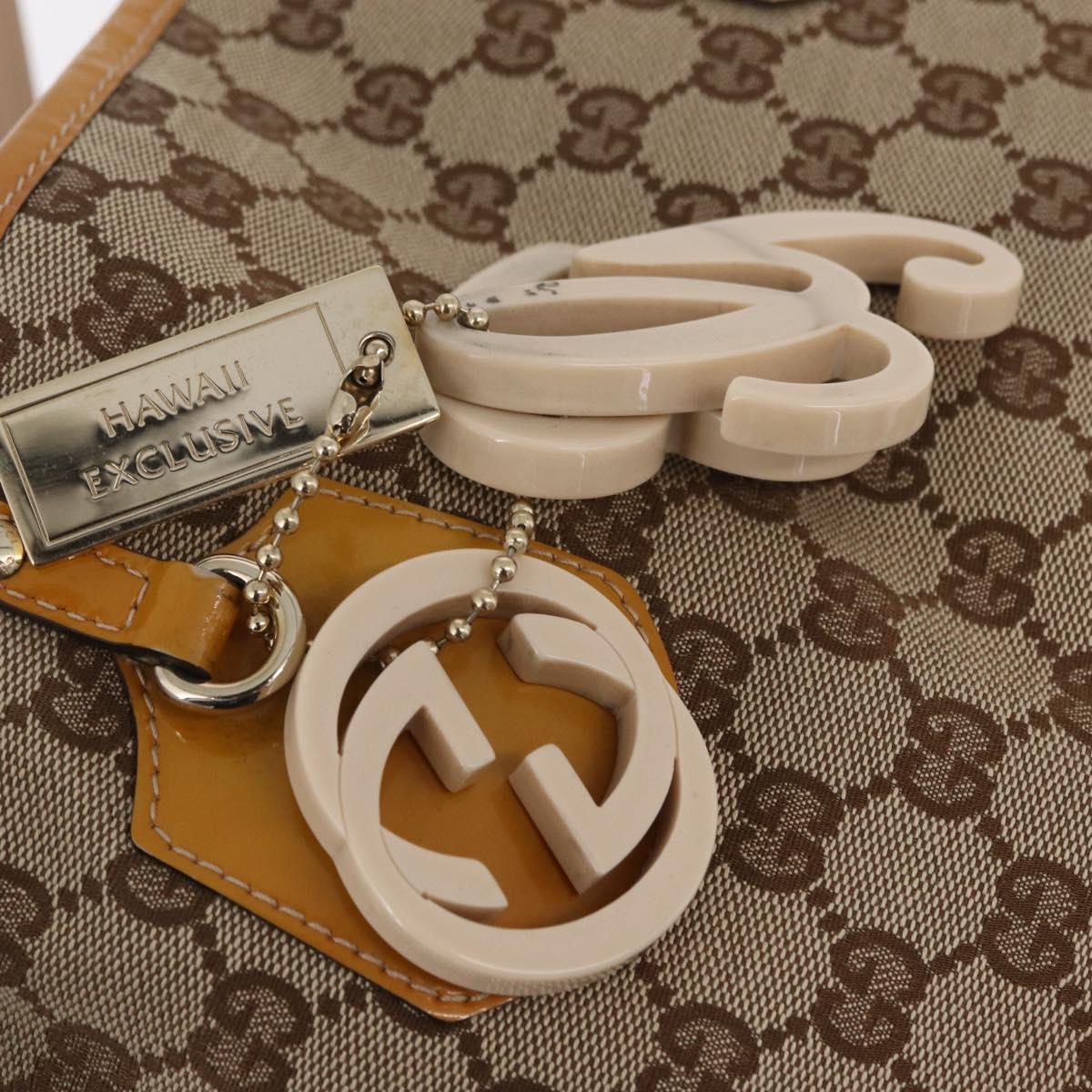 GUCCI GG Canvas Tote Bag Beige Gold 211976 Auth BA16715A