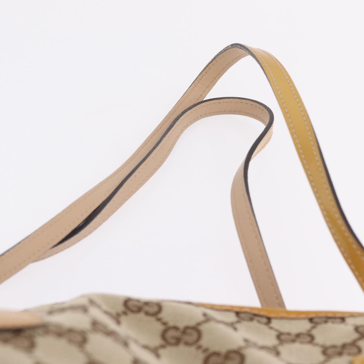 GUCCI GG Canvas Tote Bag Beige Gold 211976 Auth BA16715A