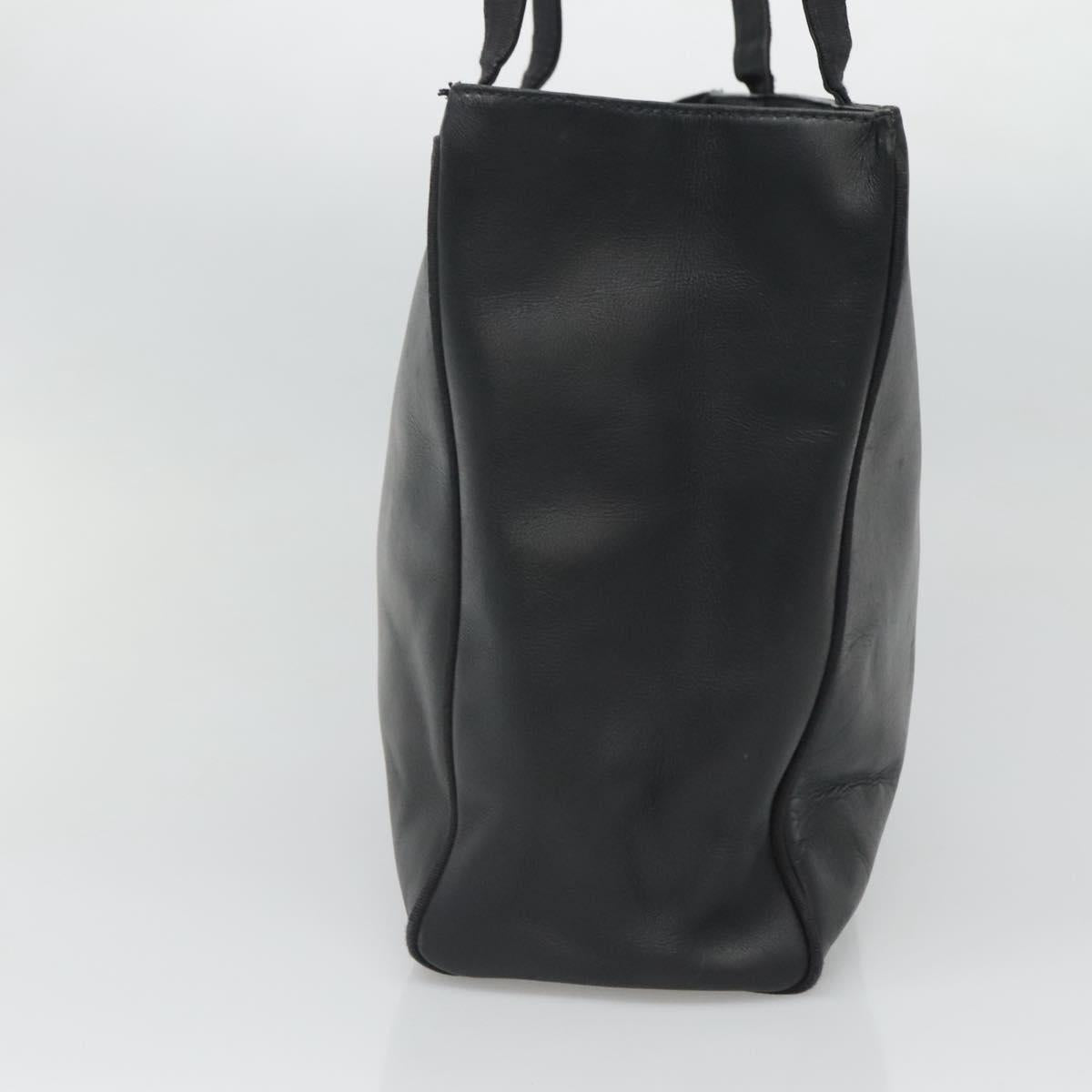 Salvatore Ferragamo Vala Tote Bag Leather Black Gold Auth BA1672