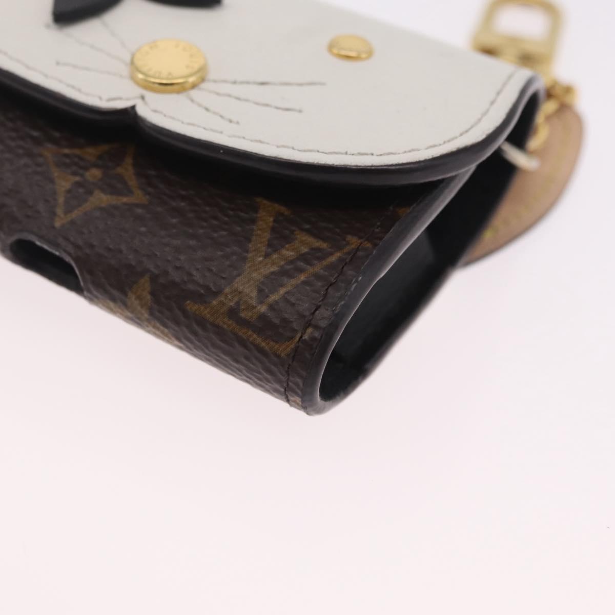 LOUIS VUITTON Monogram Etui Earphone Cat Earphone Case GI0566 LV Auth BA16720V