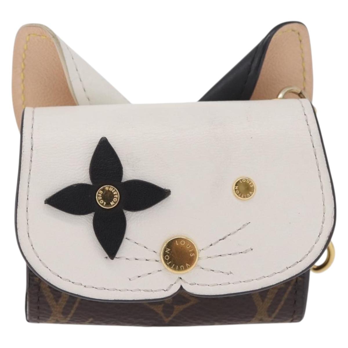 LOUIS VUITTON Monogram Etui Earphone Cat Earphone Case GI0566 LV Auth BA16720V