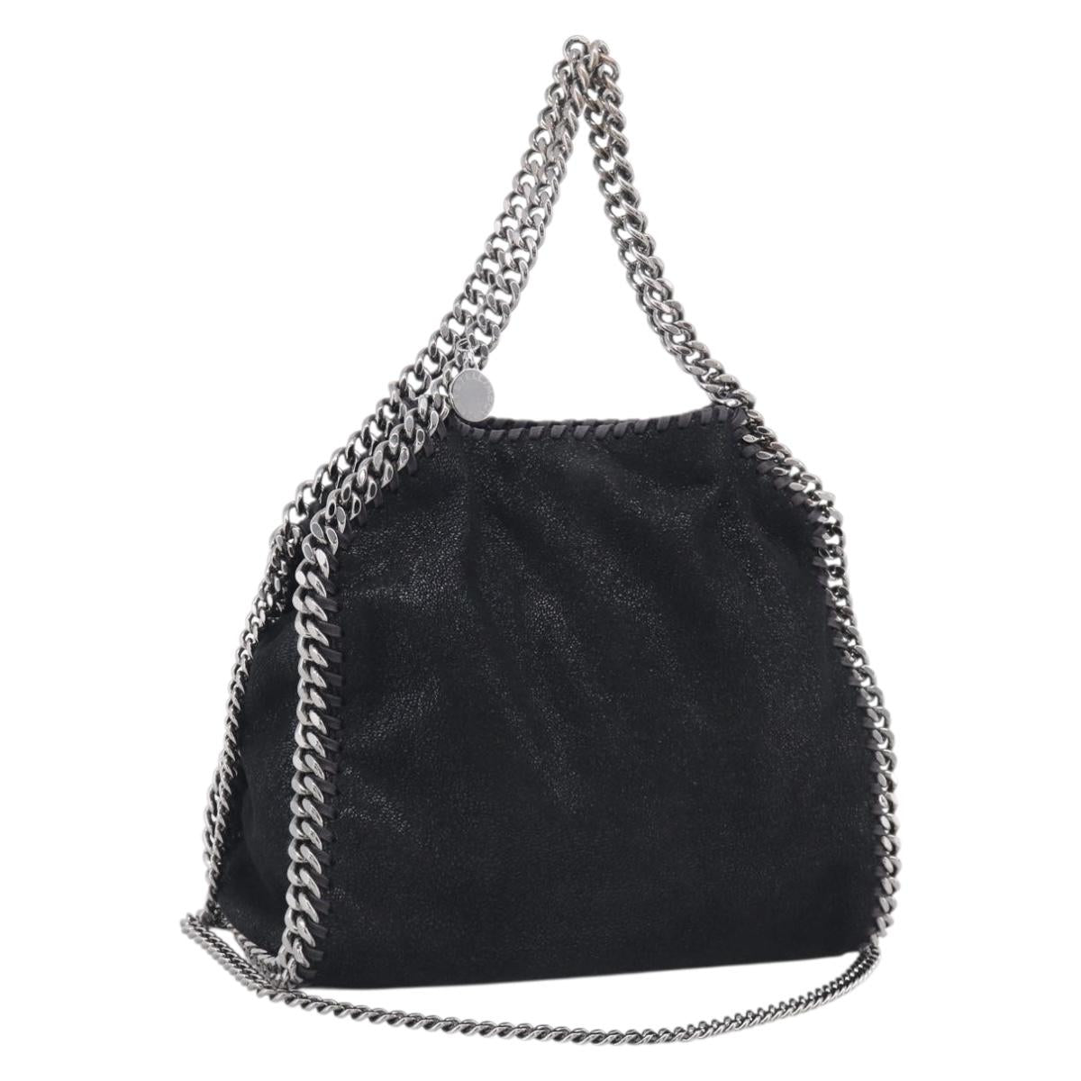 Stella McCartney Falabella Bag Polyester Black Silver 371223 Auth BA16726A