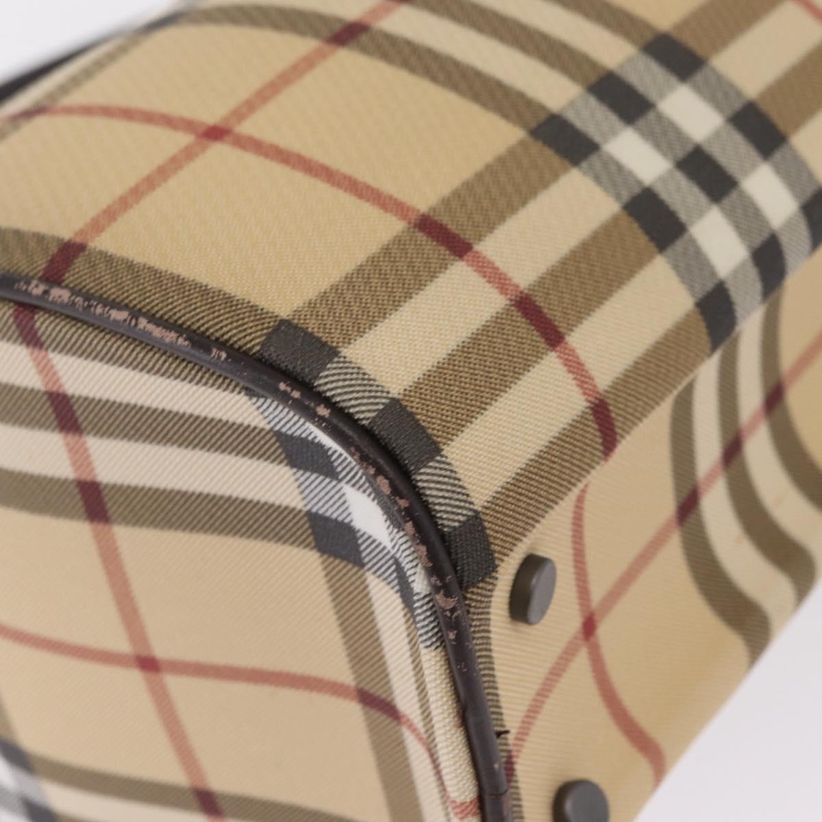 BURBERRY Nova Check Hand Bag PVC Beige Auth BA16734