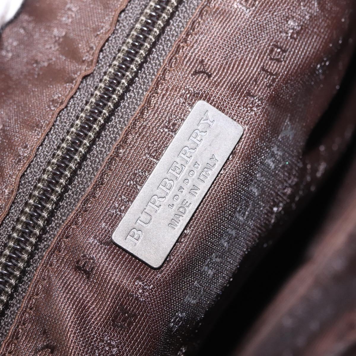 BURBERRY Nova Check Hand Bag PVC Beige Auth BA16734