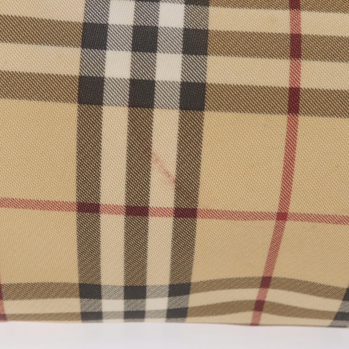 BURBERRY Nova Check Hand Bag PVC Beige Auth BA16734