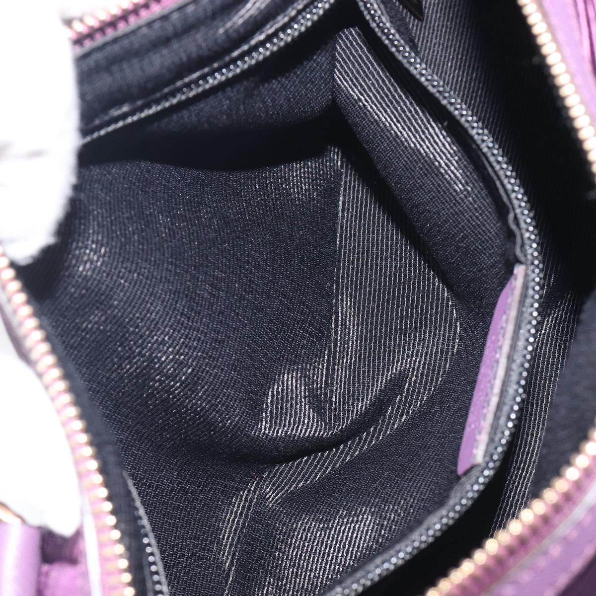 Salvatore Ferragamo Vala Hand Bag Nylon Purple Gold Auth BA16735A