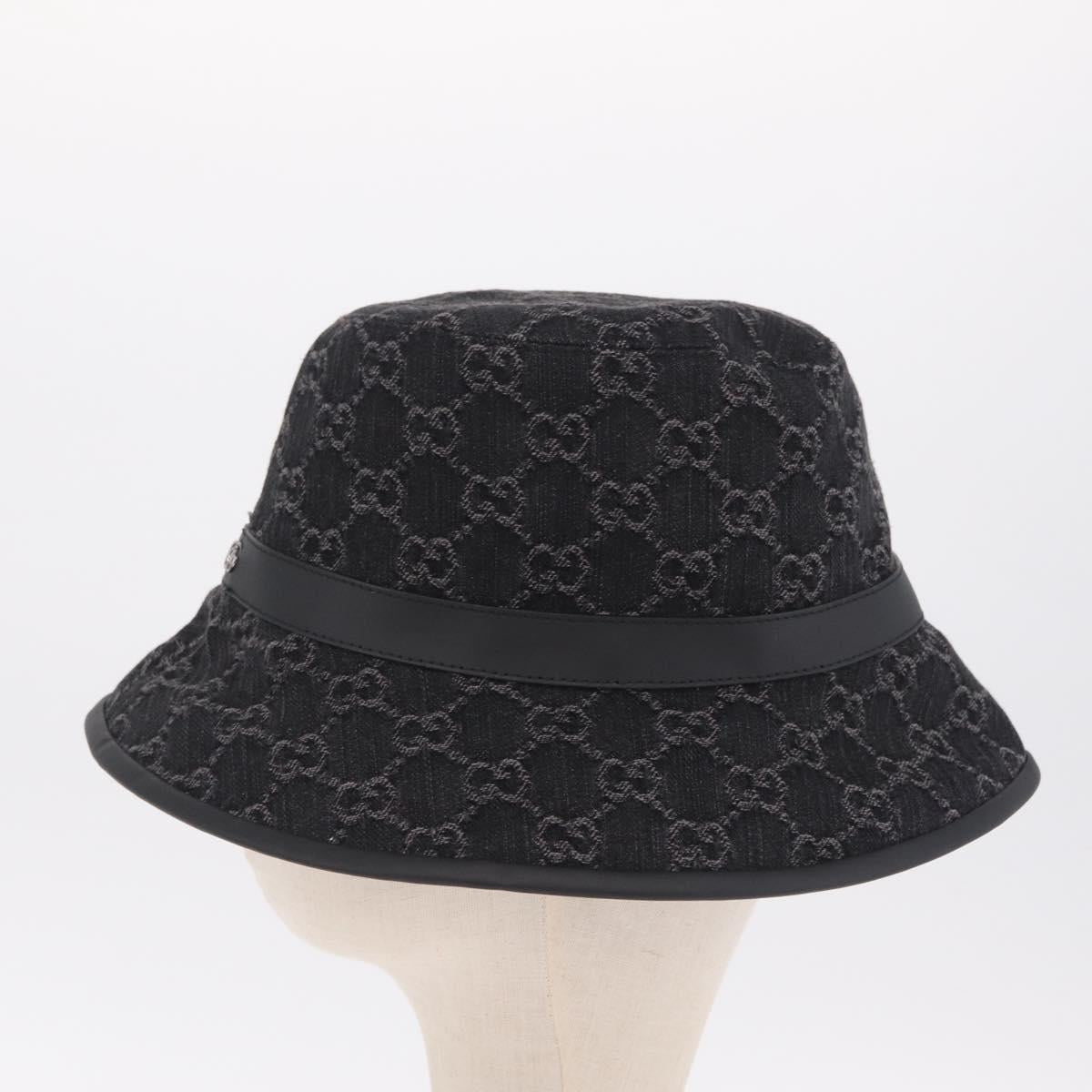 GUCCI GG Marmont Bucket Hat M Beige Gold 768647 Auth BA16737M