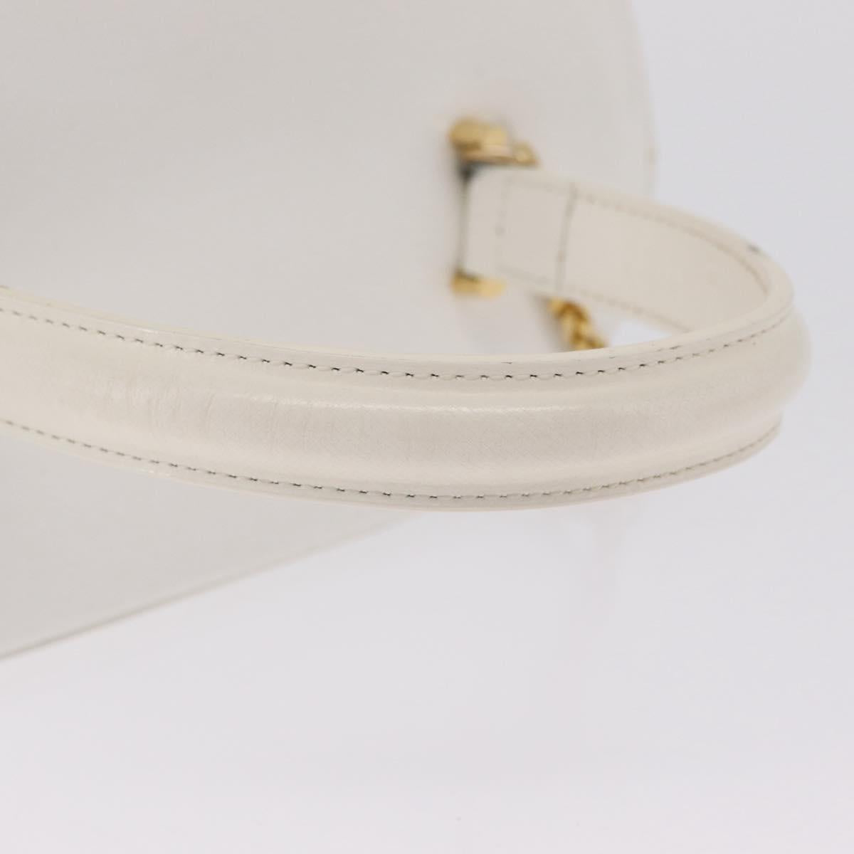 Gianni Versace Vanity Hand Bag Leather 2way White Gold Auth BA16741A