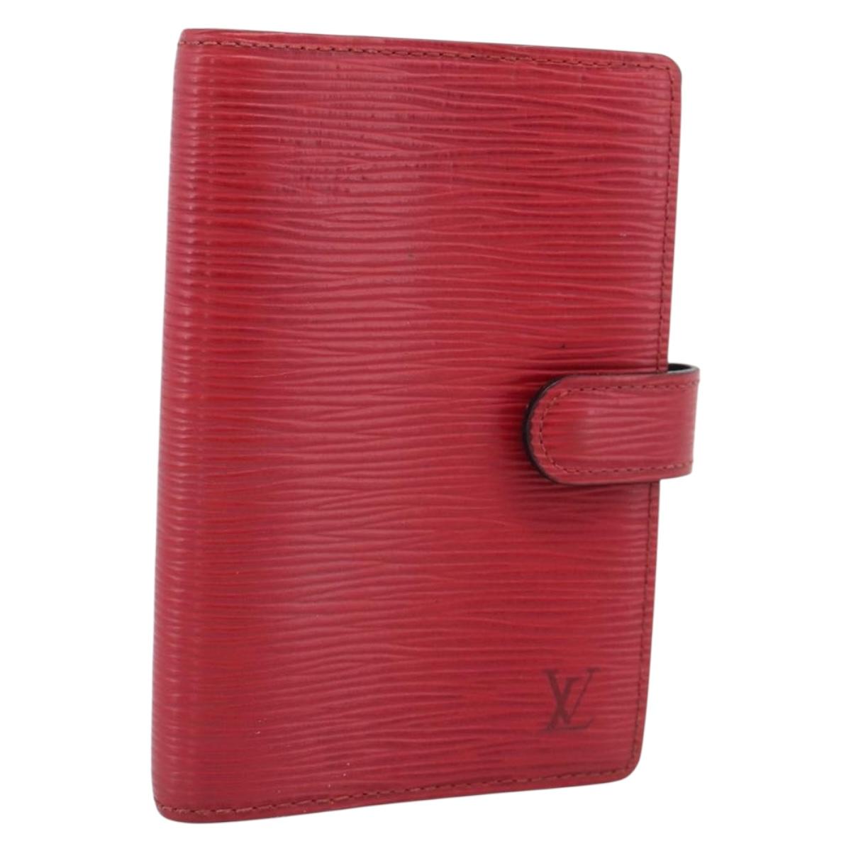 LOUIS VUITTON Epi Agenda PM Day Planner Cover Red R20057 LV Auth BA16747