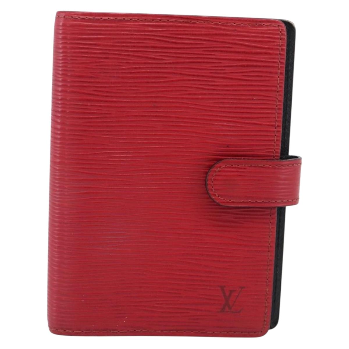 LOUIS VUITTON Epi Agenda PM Day Planner Cover Red R20057 LV Auth BA16747