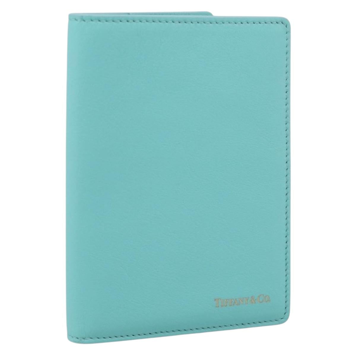 Tiffany & Co. Passport Case Leather Light Blue Auth BA16755V