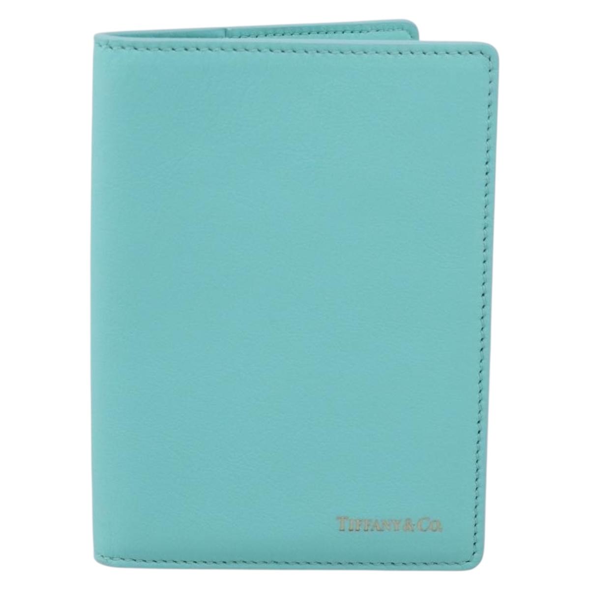Tiffany & Co. Passport Case Leather Light Blue Auth BA16755V