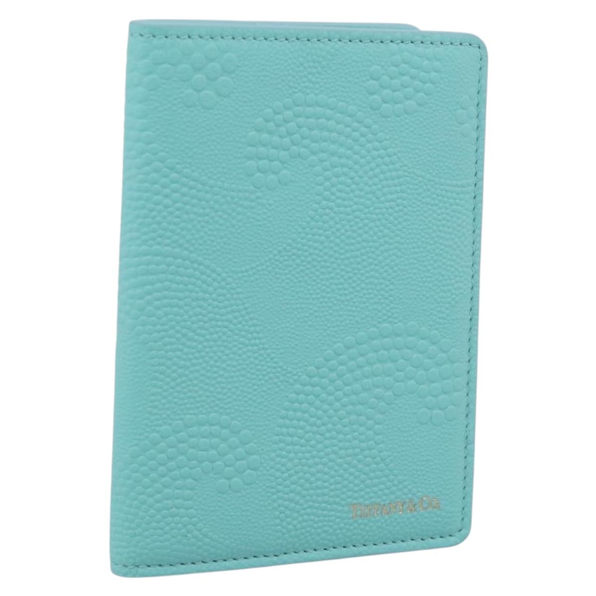 Tiffany & Co. Passport Case Leather Light Blue Auth BA16756V