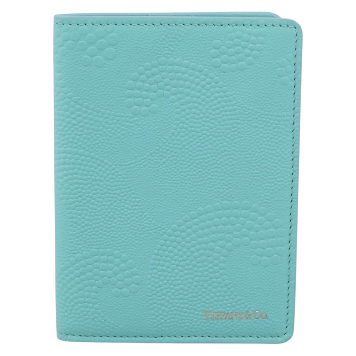 Tiffany & Co. Passport Case Leather Light Blue Auth BA16756V