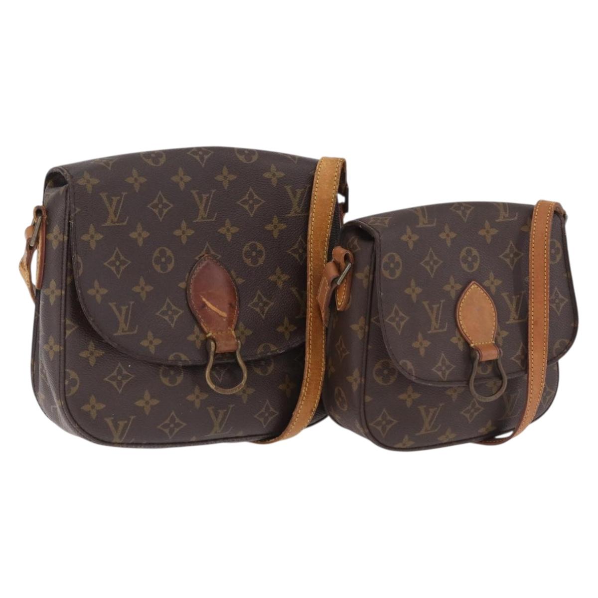 LOUIS VUITTON Monogram Saint Cloud Shoulder Bag 2 Set LV Auth BA16762