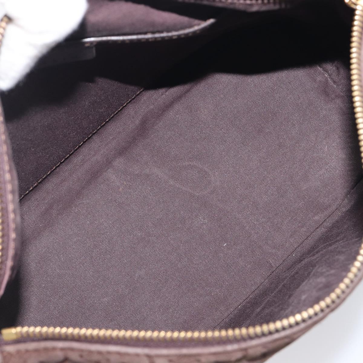CELINE C Macadam Canvas Shoulder Bag Suede Brown Gold Auth BA16764