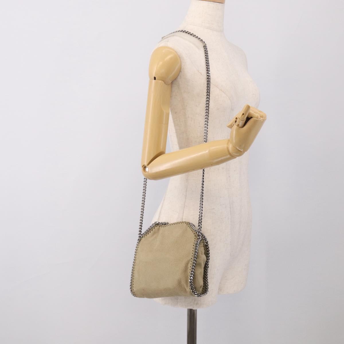 Stella McCartney Falabella Bag Polyester Beige Silver 391698 Auth BA16766A