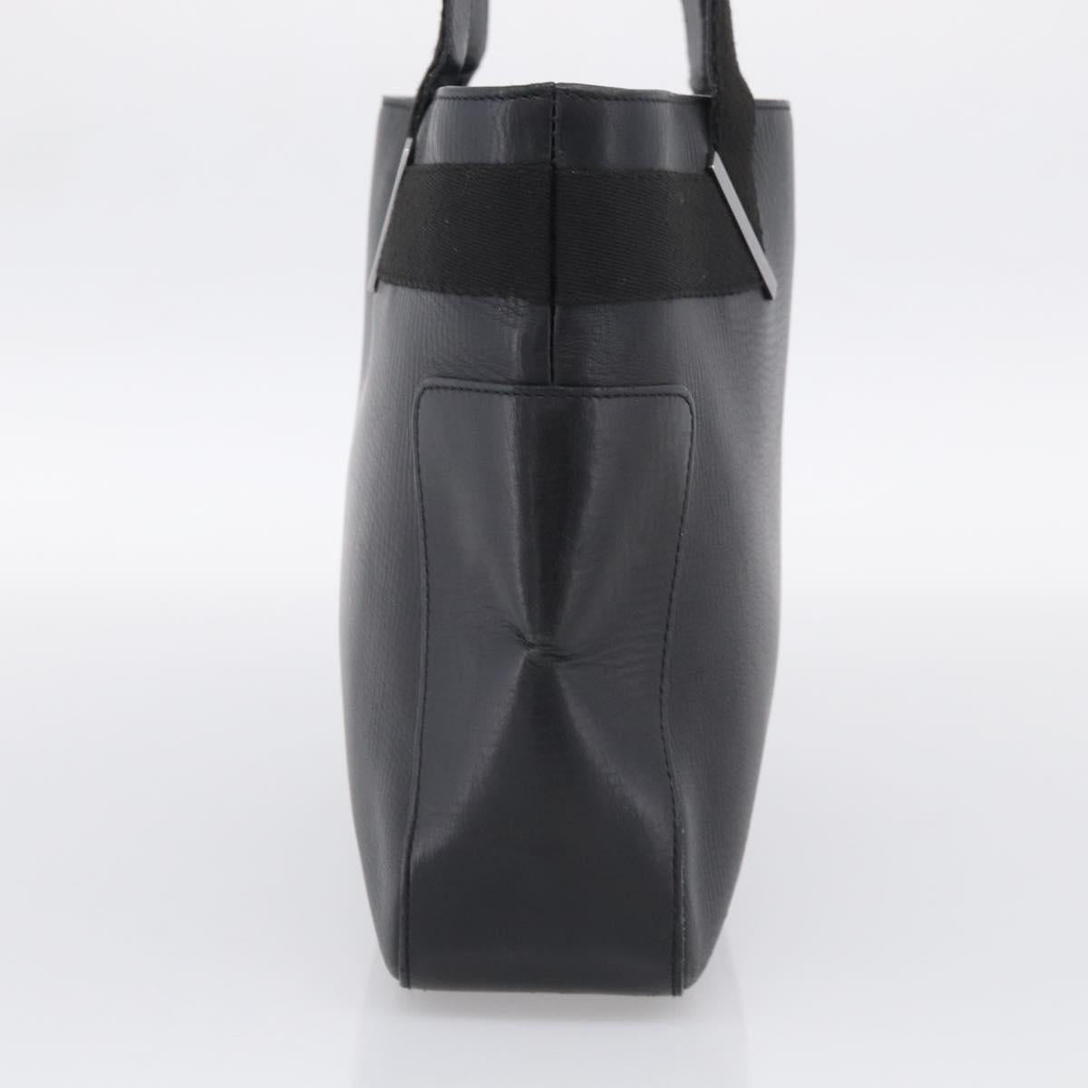 GUCCI Hand Bag Leather Black Silver 73983 Auth BA16769