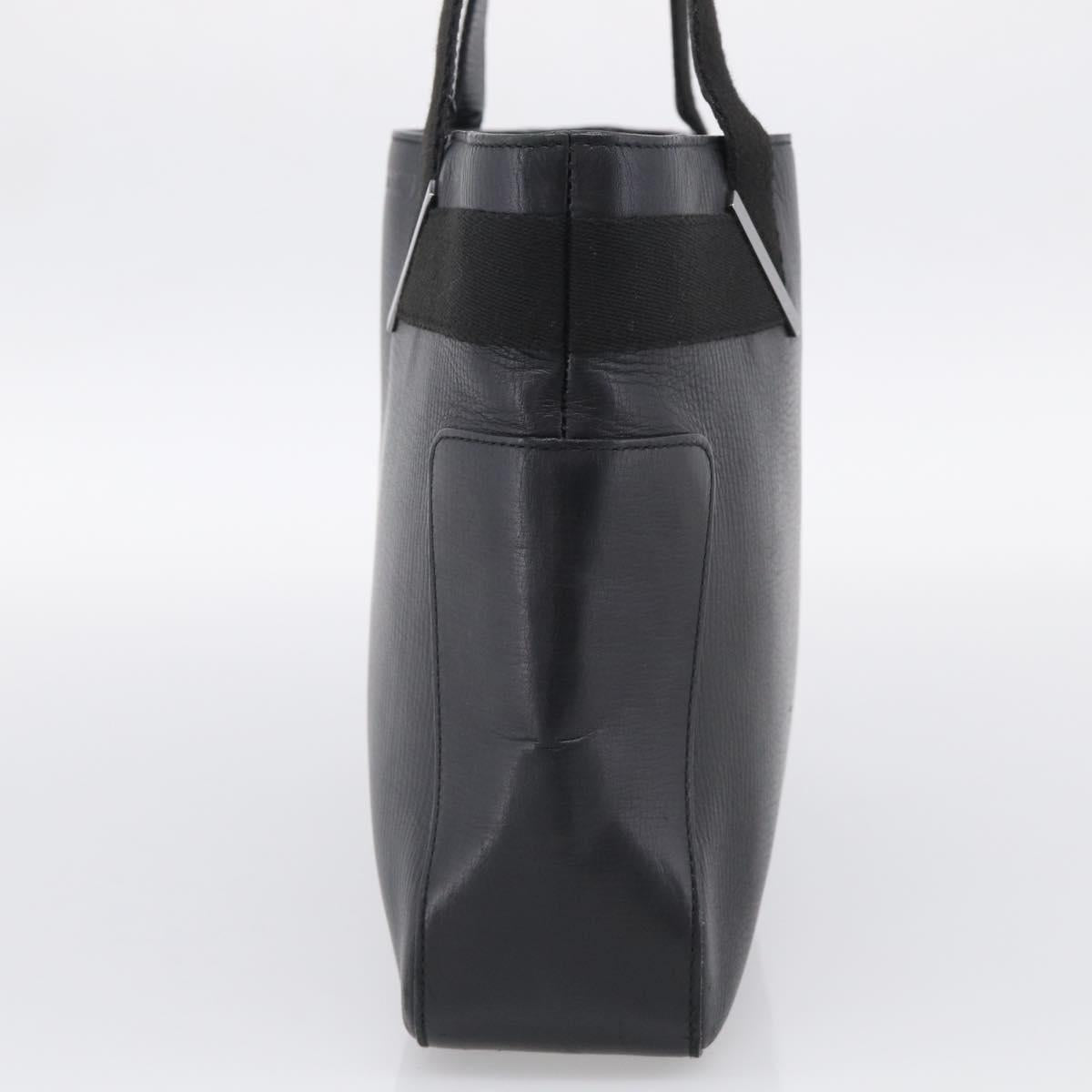 GUCCI Hand Bag Leather Black Silver 73983 Auth BA16769