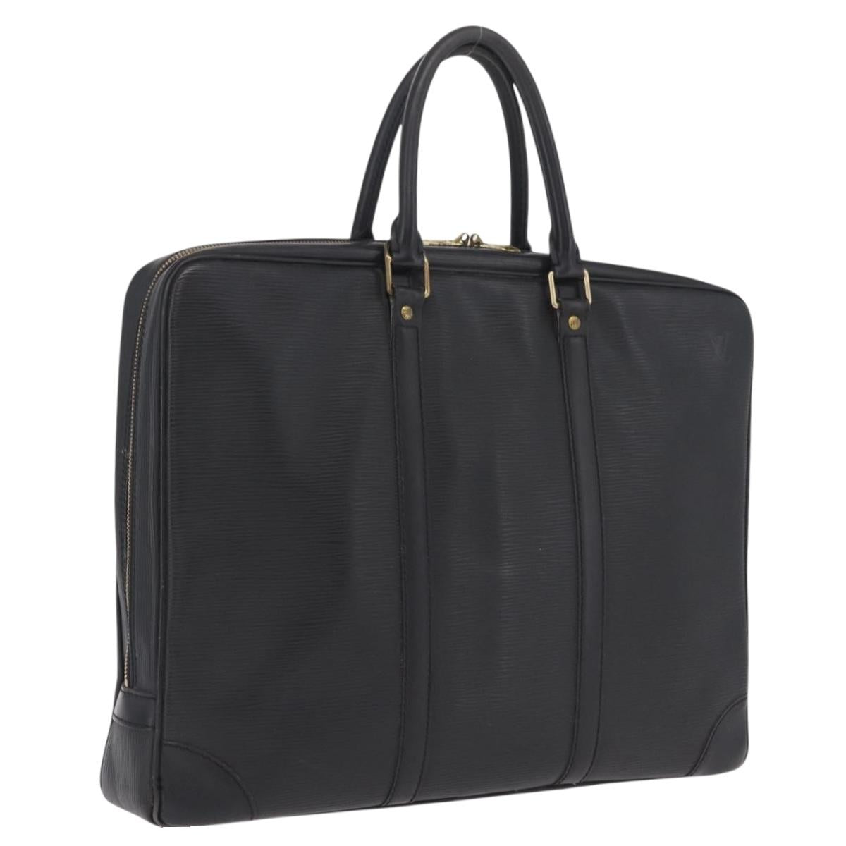 LOUIS VUITTON Epi Porte Documents Voyage Business Bag Black M54472 Auth BA16779
