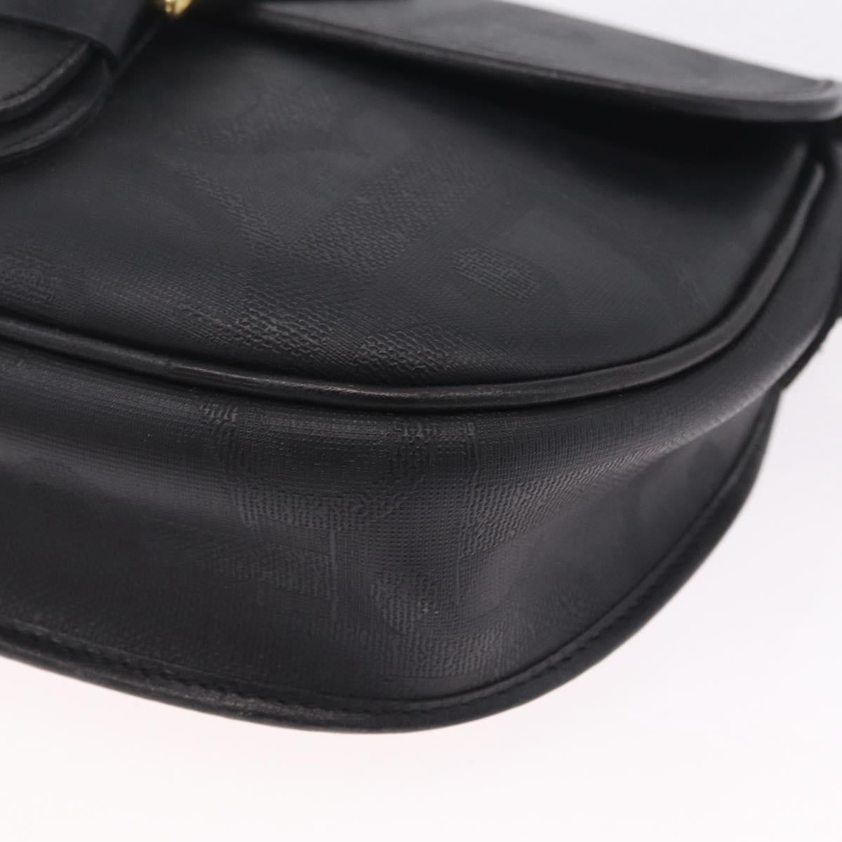 Christian Dior Trotter Shoulder Bag PVC Black Gold Tone Auth BA16780
