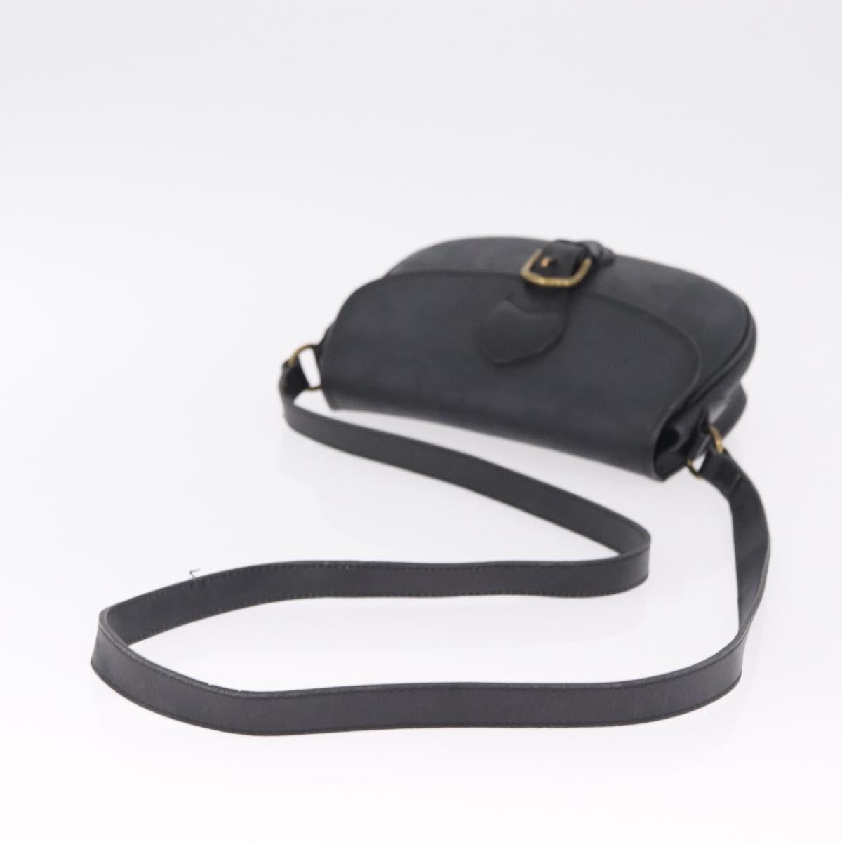 Christian Dior Trotter Shoulder Bag PVC Black Gold Tone Auth BA16780