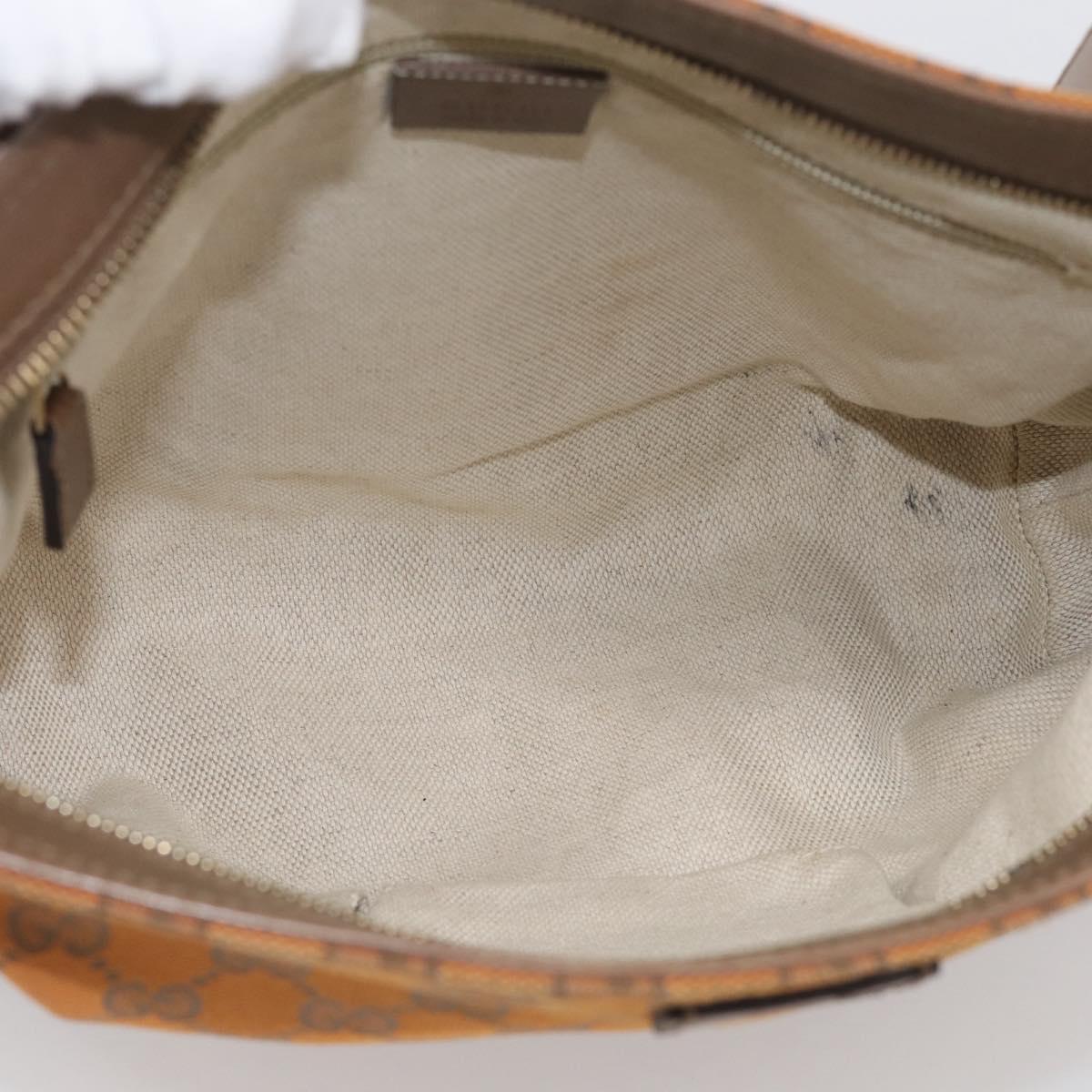 GUCCI GG Canvas Shoulder Bag Orange Gold Tone 337598 Auth BA16781