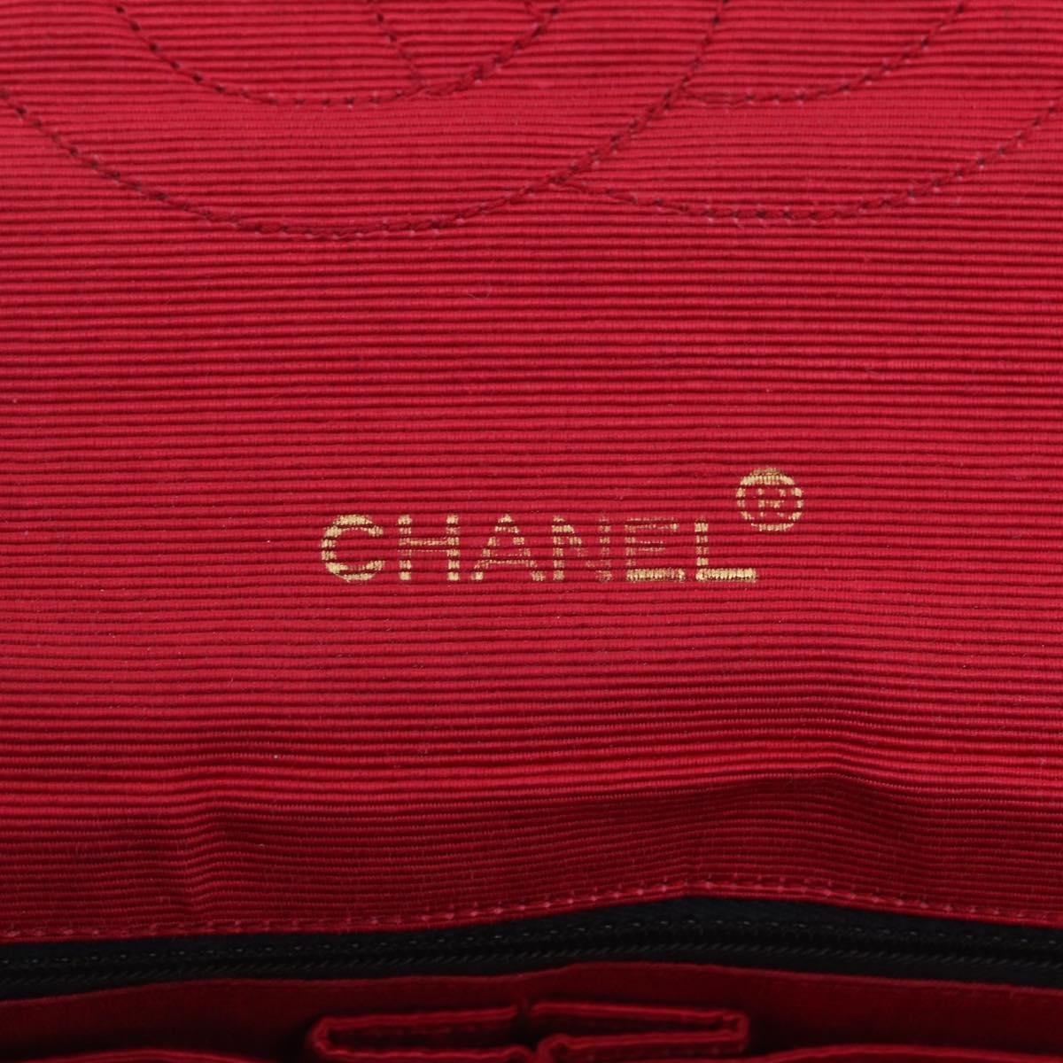 CHANEL Matelasse Shoulder Bag Cotton Black Gold Tone CC Auth BA16783A