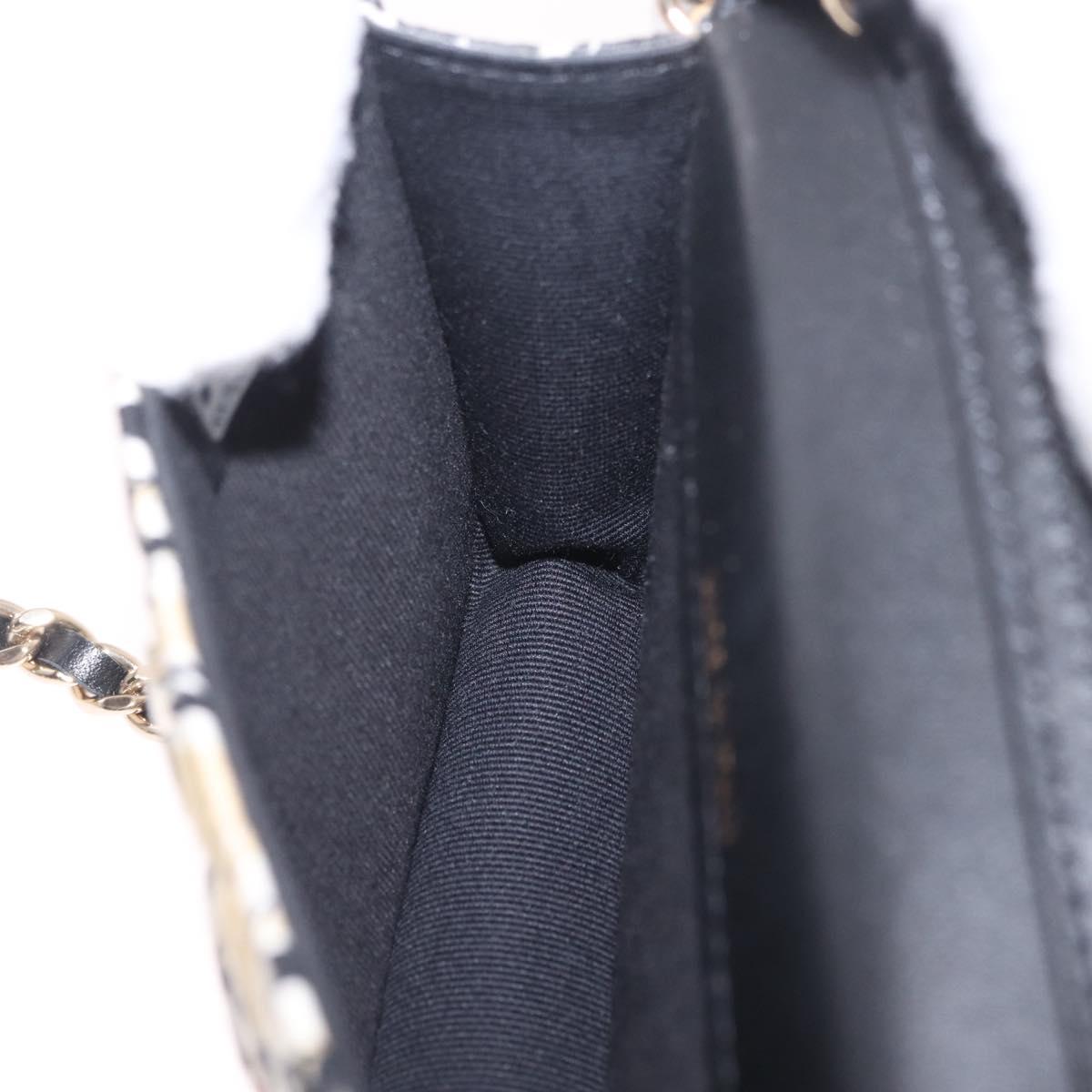 CHANEL Mini Matelasse Chain Shoulder Bag Canvas Beige Gold Tone CC Auth BA16785M