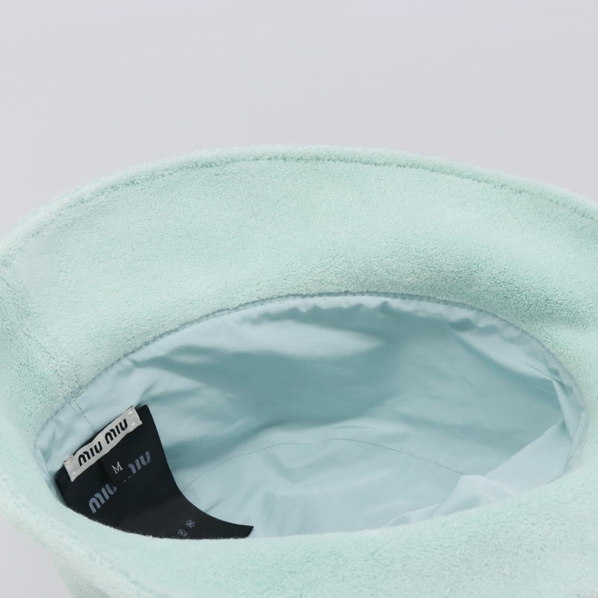 Miu Miu bucket Hat pile Light Blue White Auth BA16790A