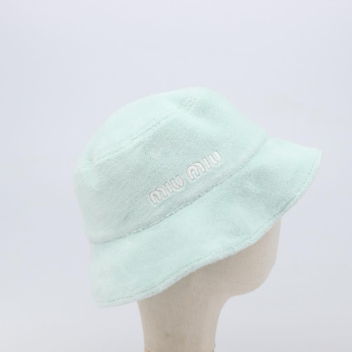 Miu Miu bucket Hat pile Light Blue White Auth BA16790A