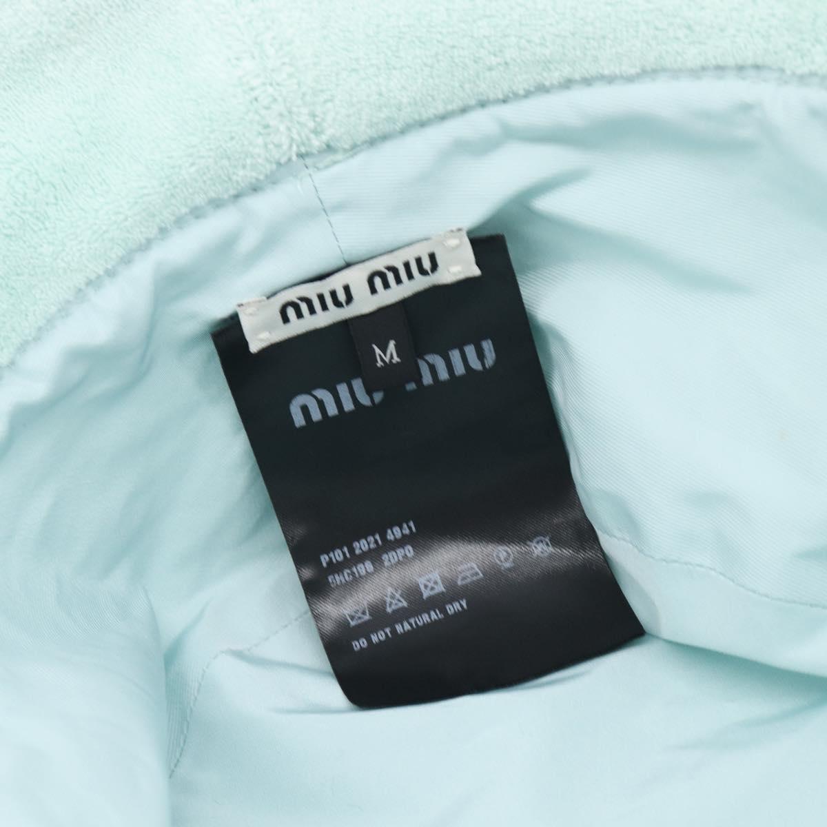 Miu Miu bucket Hat pile Light Blue White Auth BA16790A