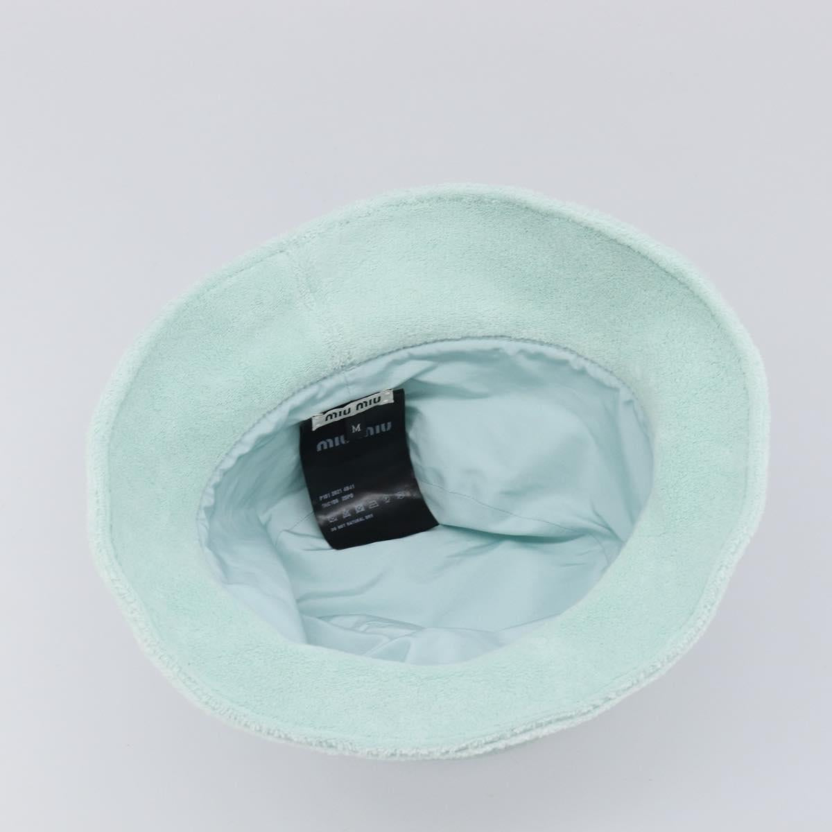 Miu Miu bucket Hat pile Light Blue White Auth BA16790A