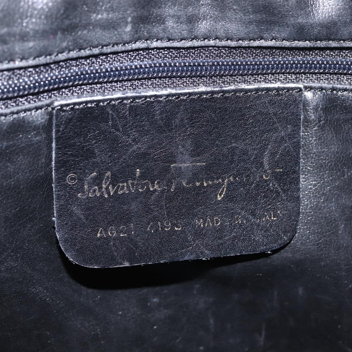 Salvatore Ferragamo Shoulder Bag Leather Brown Gold Tone Auth BA16798