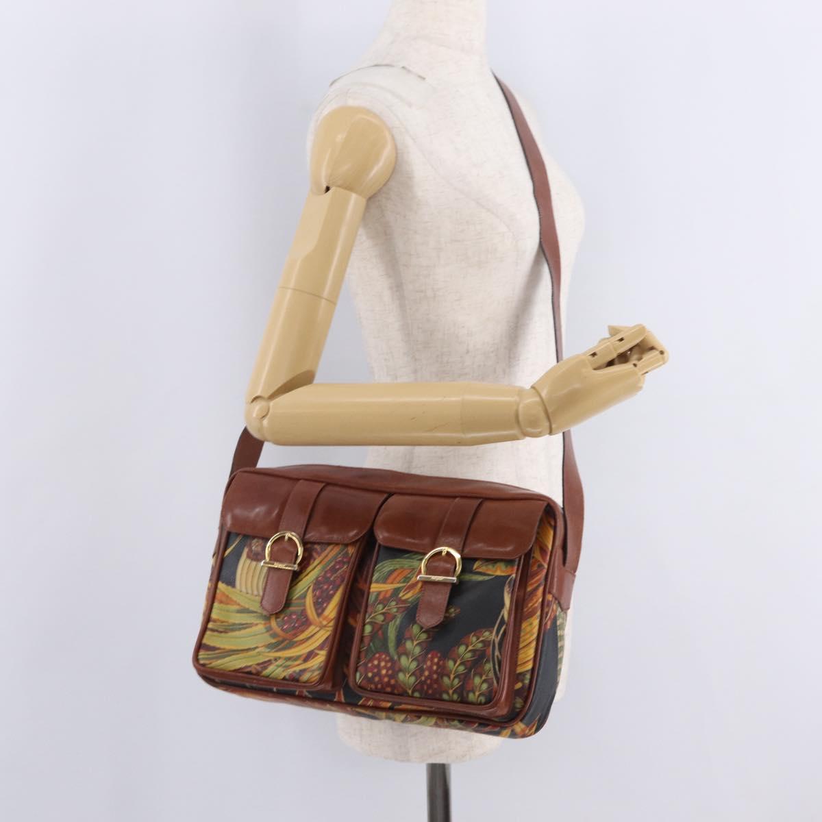 Salvatore Ferragamo Shoulder Bag Leather Brown Gold Tone Auth BA16798