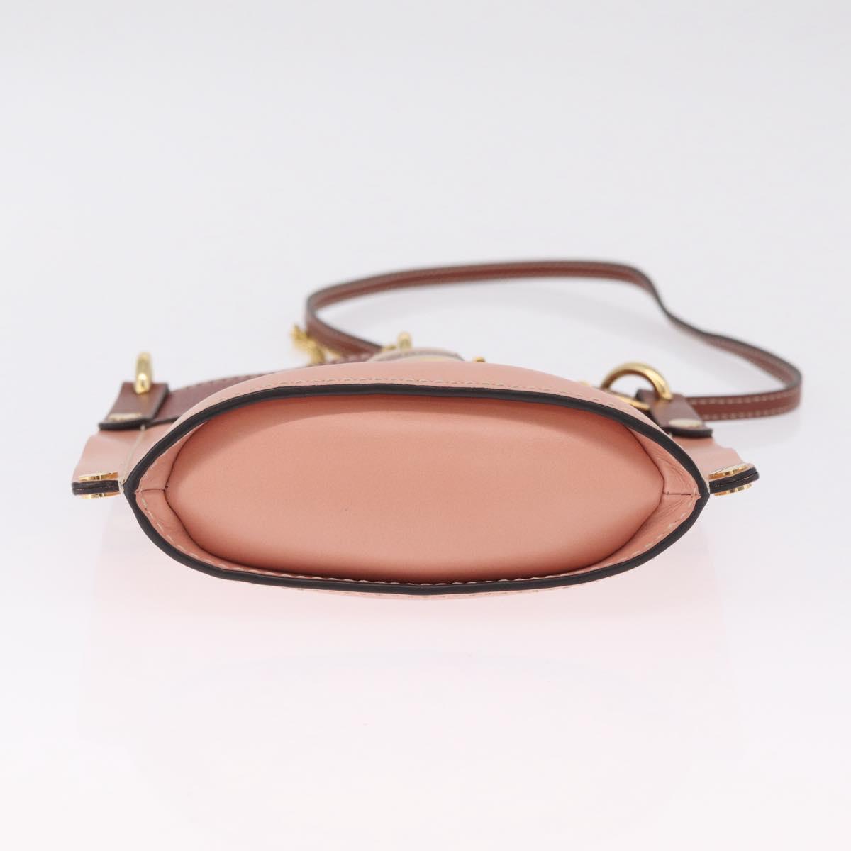 Chloe Abby Rocky Shoulder Bag Leather Pink Gold Tone Auth BA16799A