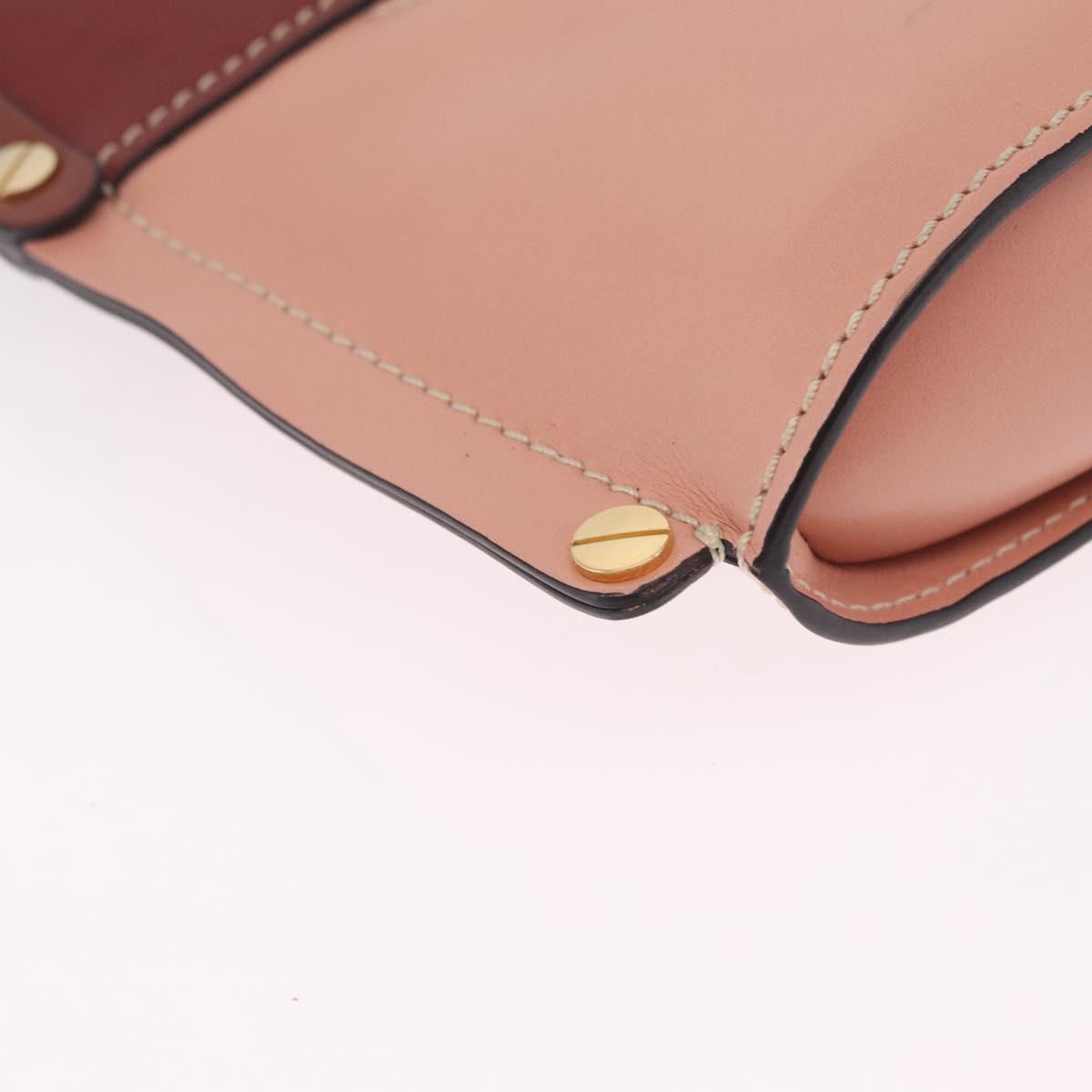 Chloe Abby Rocky Shoulder Bag Leather Pink Gold Tone Auth BA16799A