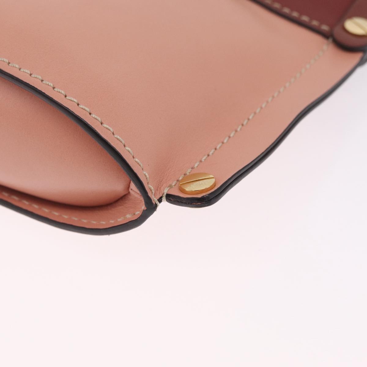 Chloe Abby Rocky Shoulder Bag Leather Pink Gold Tone Auth BA16799A