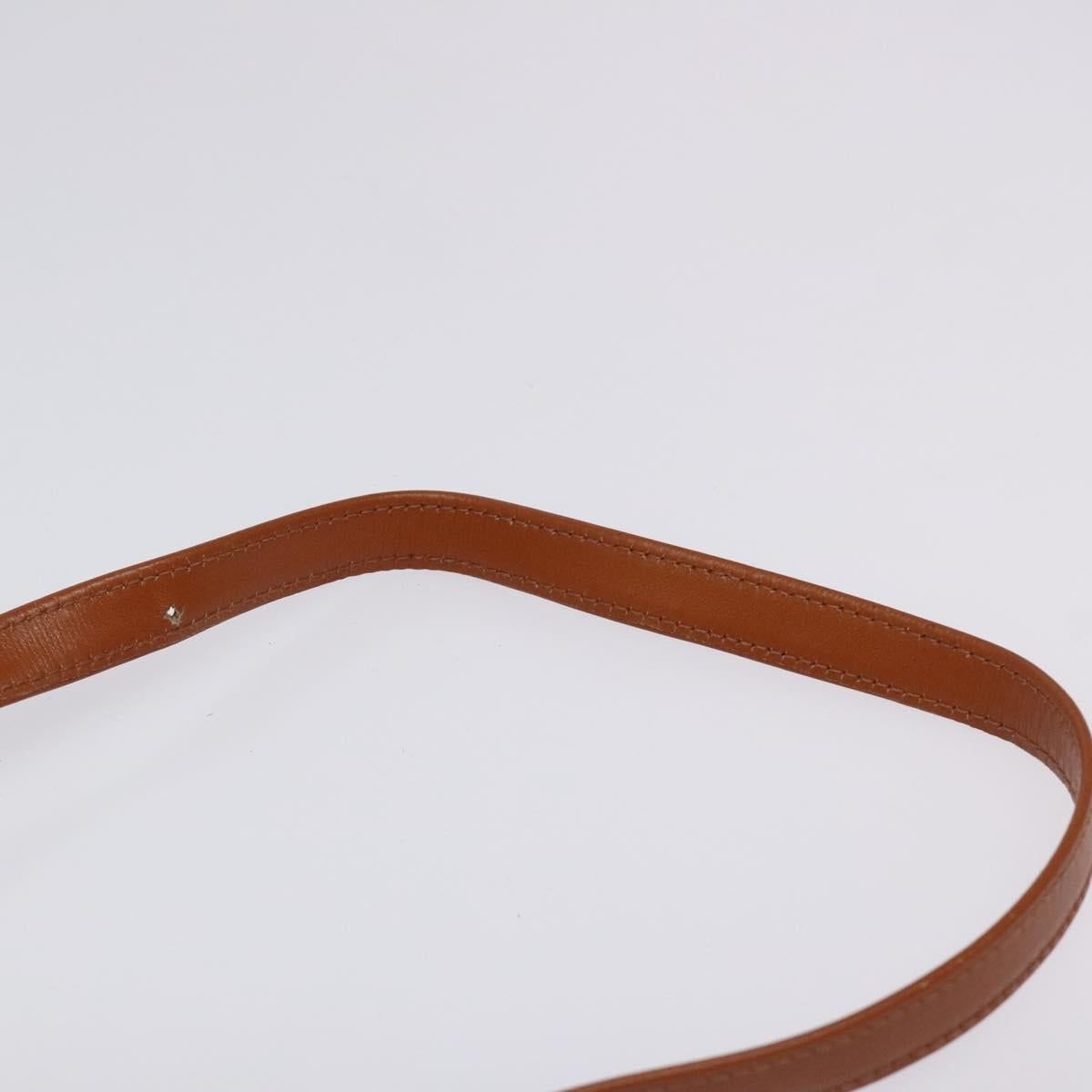 BALLY Shoulder Bag PVC Leather Brown Gold Auth BA1680