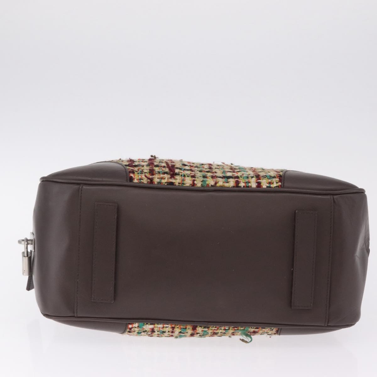 PRADA Tote Bag Tweed Multicolor Silver Auth BA16801