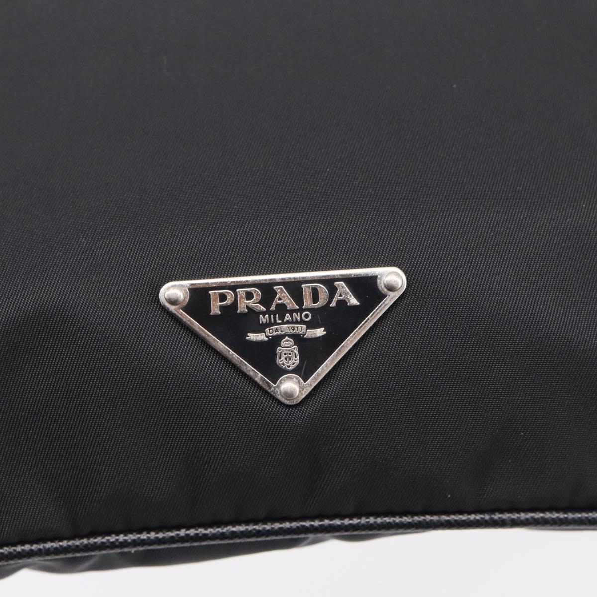 PRADA Shoulder Bag Nylon Black Silver Auth BA16806A