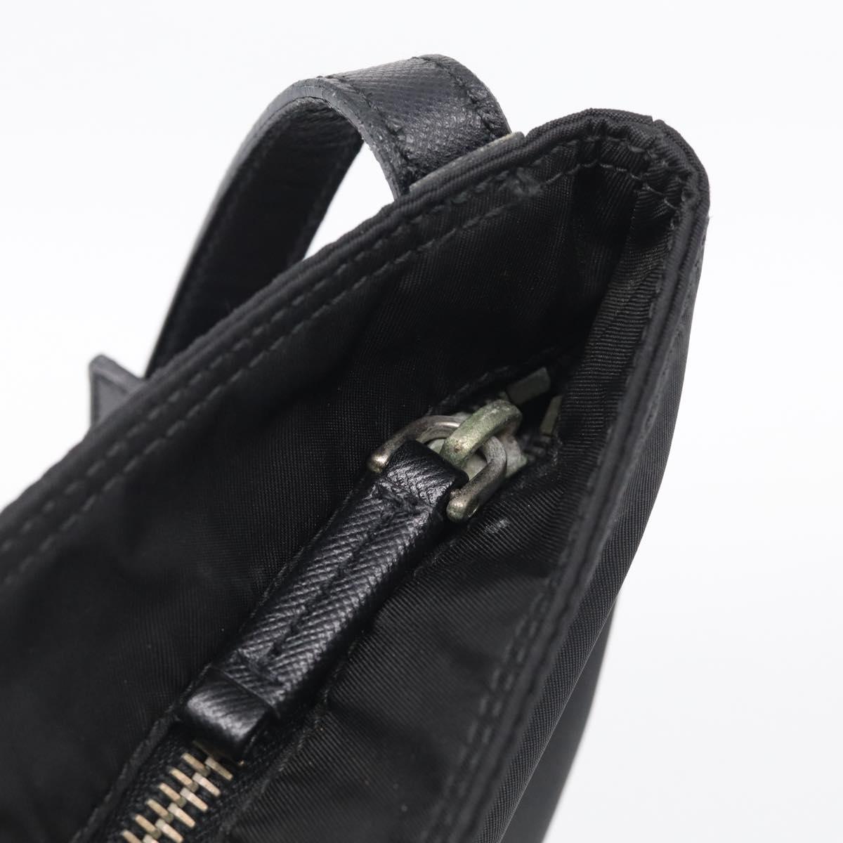 PRADA Shoulder Bag Nylon Black Silver Auth BA16806A