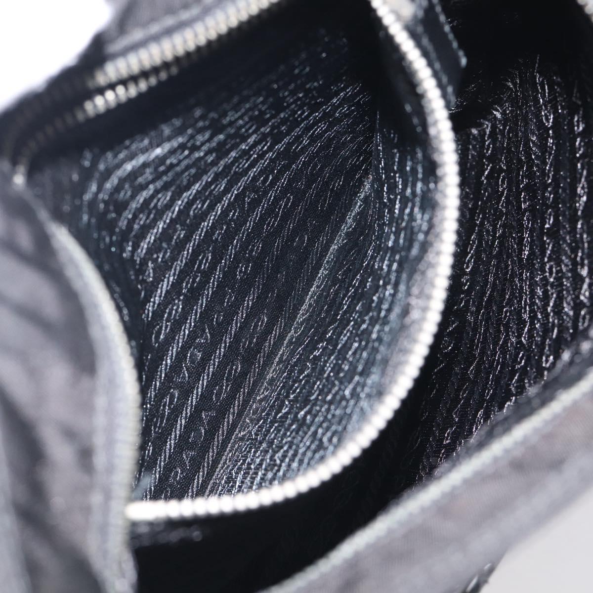 PRADA Shoulder Bag Nylon Black Silver Auth BA16806A