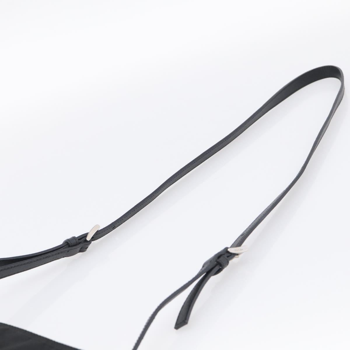 PRADA Shoulder Bag Nylon Black Silver Auth BA16806A